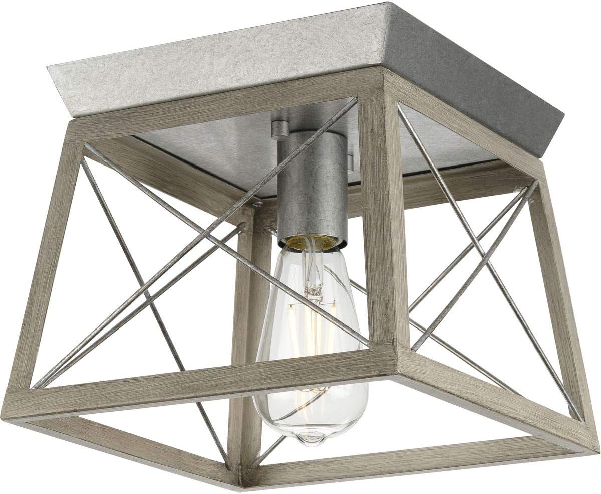 Progress Lighting P350022-141 Briarwood Close-to-Ceiling, Bleached Oak Pack of 2