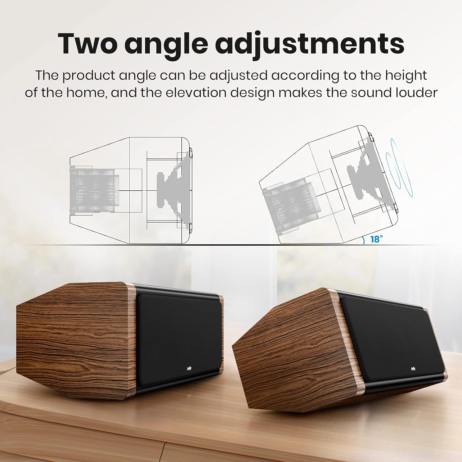 Moukey Center Channel Speaker, 100 Watt Peak Compact Center Speaker Hi-Res Audio with Deep Bass Response, for TV, Home Theater, Dolby and DTS Surround - Mcs1 Pack of 2