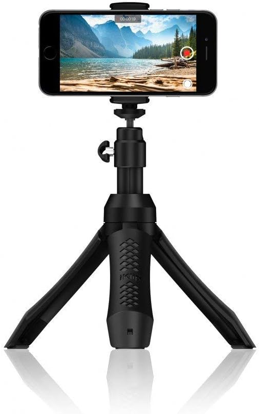 IK Multimedia iKlip Grip Pro Smartphone Stand - Tripod, Monopod, Camera Mount and Grip with Bluetooth Shutter - Black Pack of 2