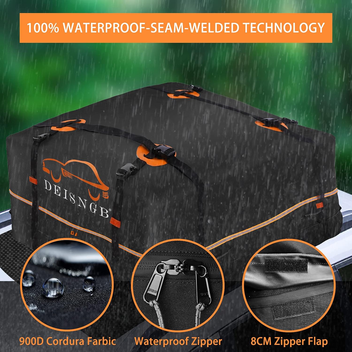 Rooftop Cargo Carrier 21ft&sup3; and 15ft&sup3; in One,Vehicle Cargo Carrier Expandable 100% Waterproof 900D Fabric Without Roof Rack Cargo Carrier Car Roof Bag Fits All Vehicle
