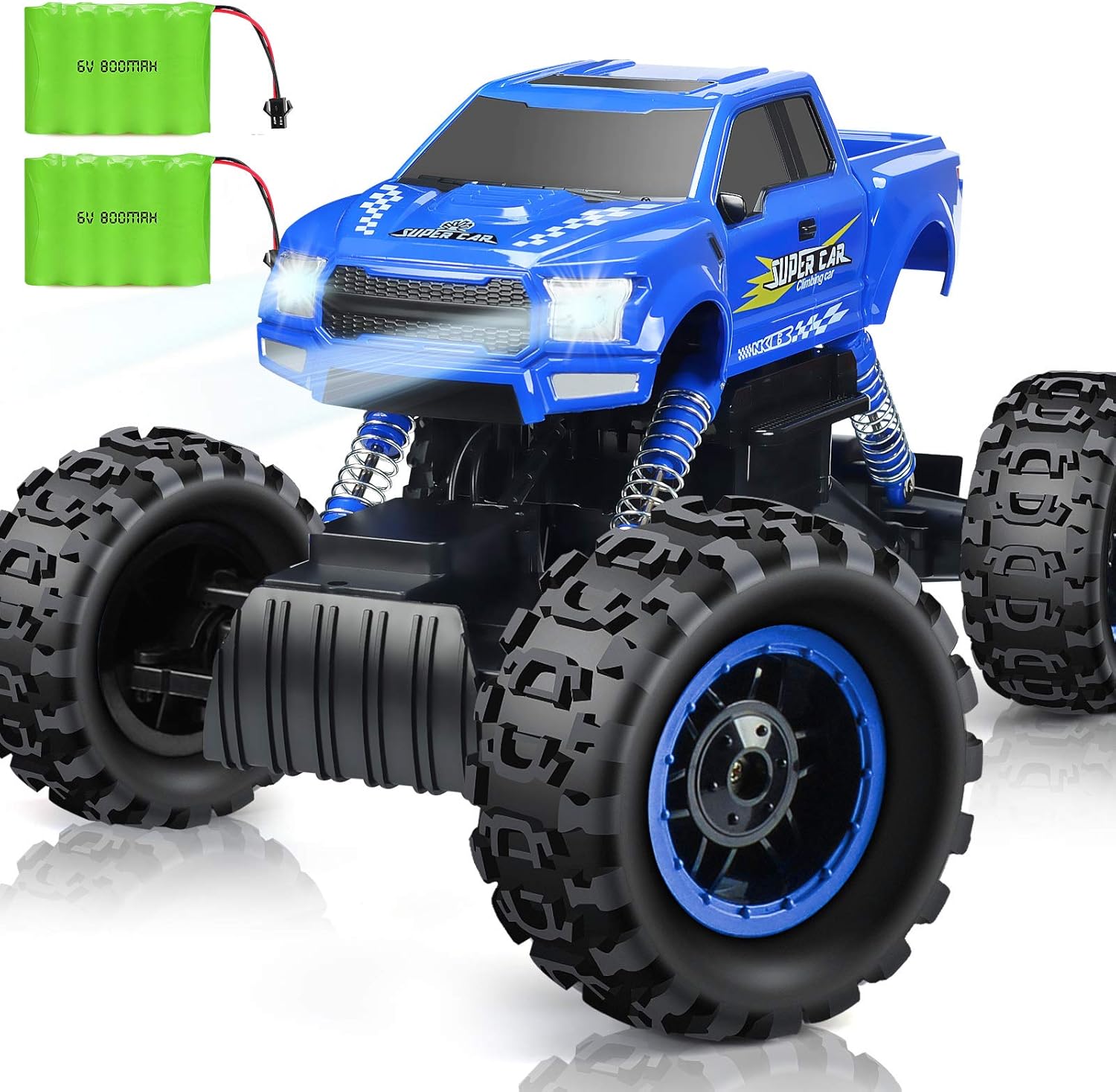 DOUBLE E RC Cars Remote Control Car 1:12 Off Road Monster Truck for Boy Adult Gifts ,2.4Ghz All Terrain Hobby Car with 2 Batteries,4WD Dual Motors LED Headlight Rock Crawler Pack of 2