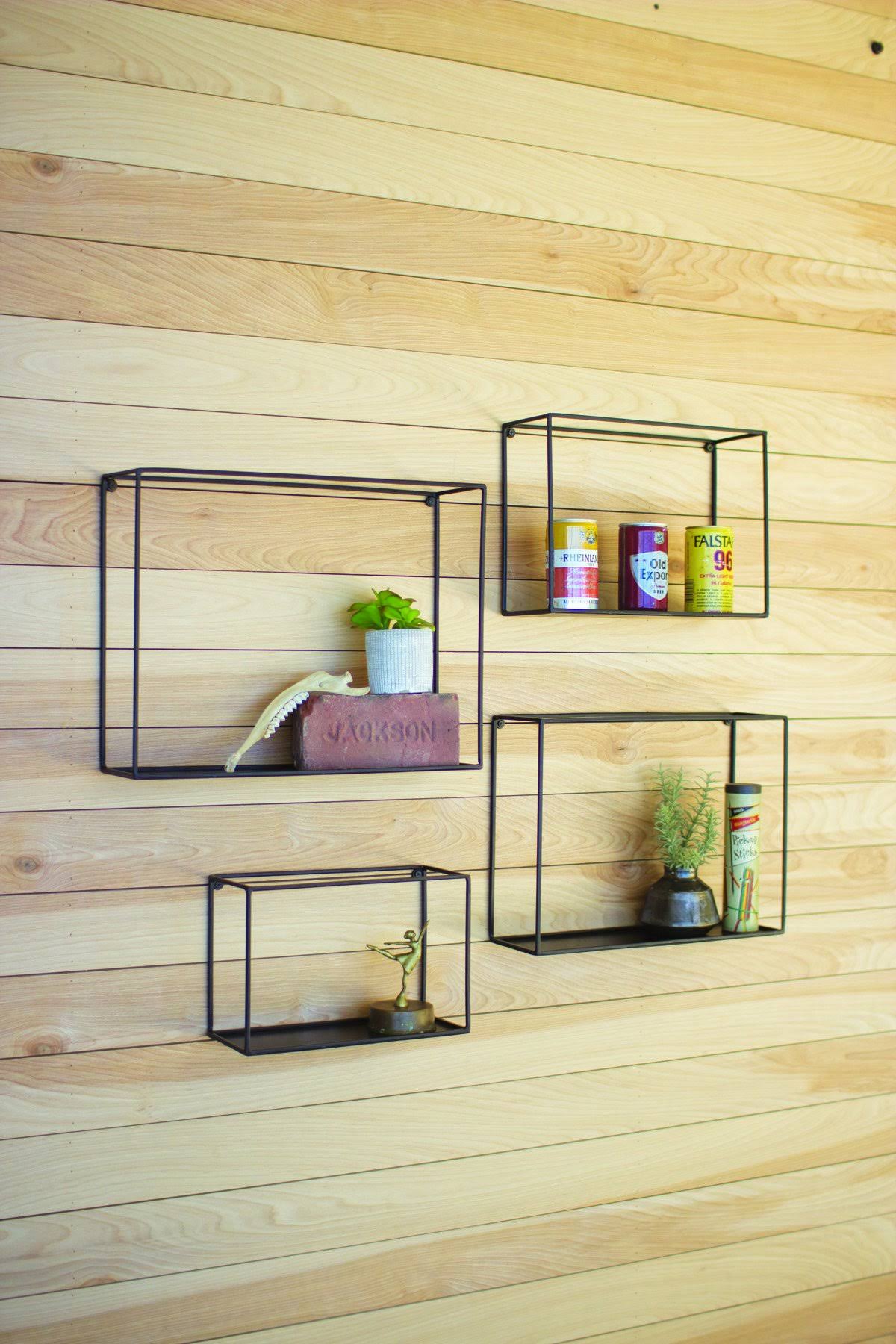 Kalalou Set of 4 Wall Shelves - Black