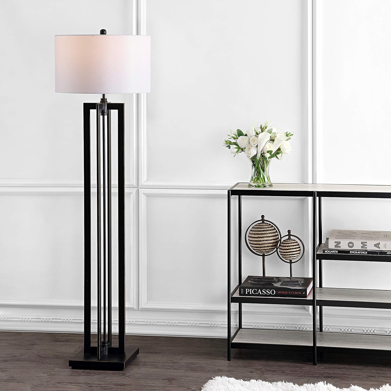 Safavieh Lighting Collection Tanya Tower Black 58.5-inch Floor Lamp