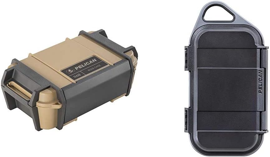 Pelican Ruck R60 Case (Tan) & GOG400-0000-DGRY Go G40 Case - Waterproof Case (Anthracite/Grey)
