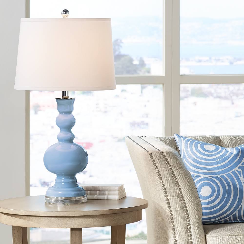 Color + Plus Placid Blue Apothecary Table Lamp