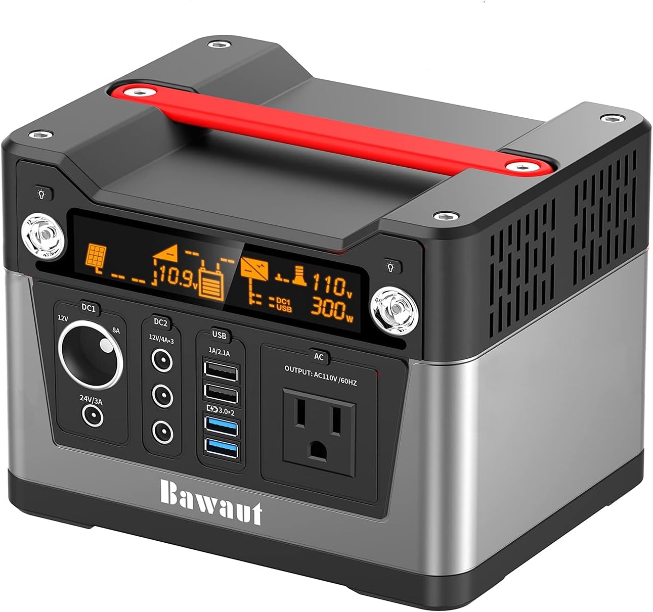 300W Portable Power Station, Solar Generator 280Wh/78000mAh CPAP Backup Lithium Battery Pack ,300 Watt Pure Sine Wave AC Outlet Outdoor Generators , Solar Rechargeable Backup Power for Travel Camping