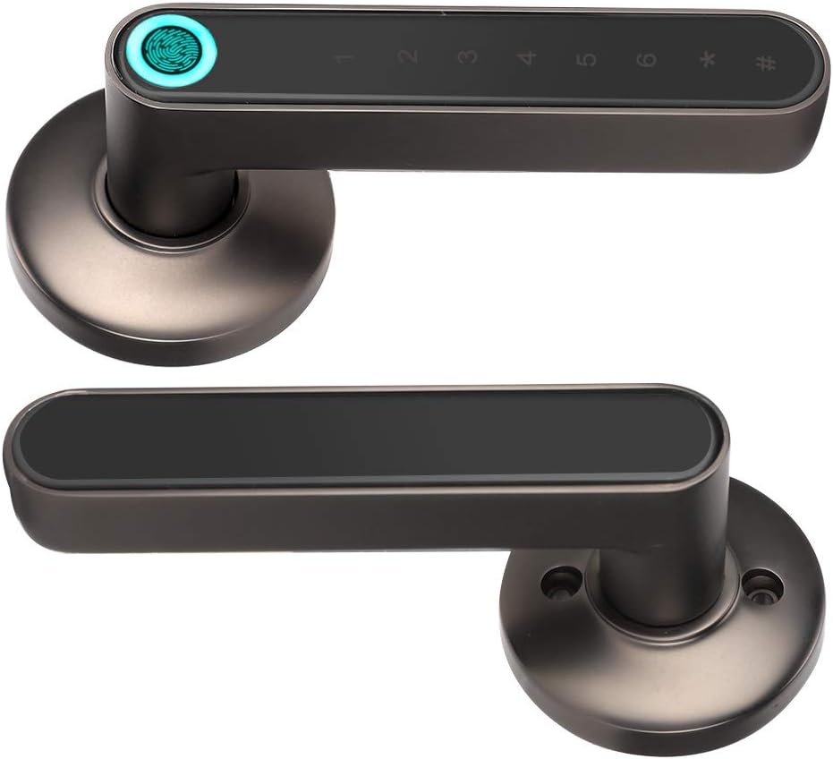 Smart Door Lock,App Keyless Entry Door Lock with Bluetooth,Fingerprint and Keypad,Smart Door Lock Front Door(Black)