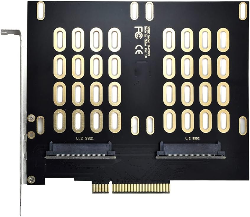 Xiwai Dual 2X U.2 SFF-8639 SSD to PCIE Express 3.0 Gen3 X8 X16 Raid Card VROC Raid0 Hyper Adapter Pack of 2