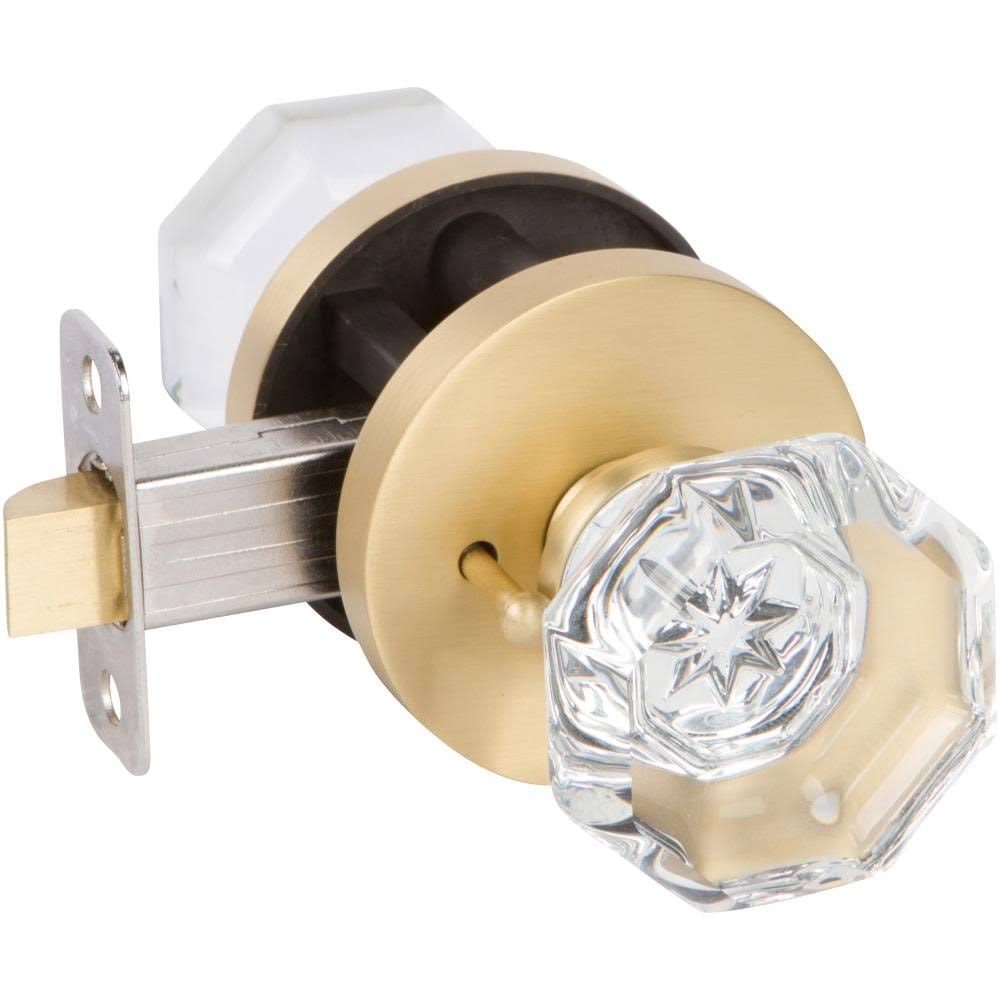 Delaney Hardware Crystal Satin Brass Privacy Door Knob in Gold | BV925-614