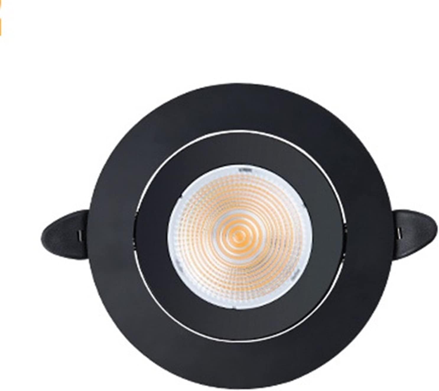 Recessed Ceiling Light Slim Light Recessed LED Down Light Lighting Angle Adjustable Ceiling Light Super Bright Energy Saving No Strobe Flat Spotlights 80Ra Black Background Wall Round Panel Lamp