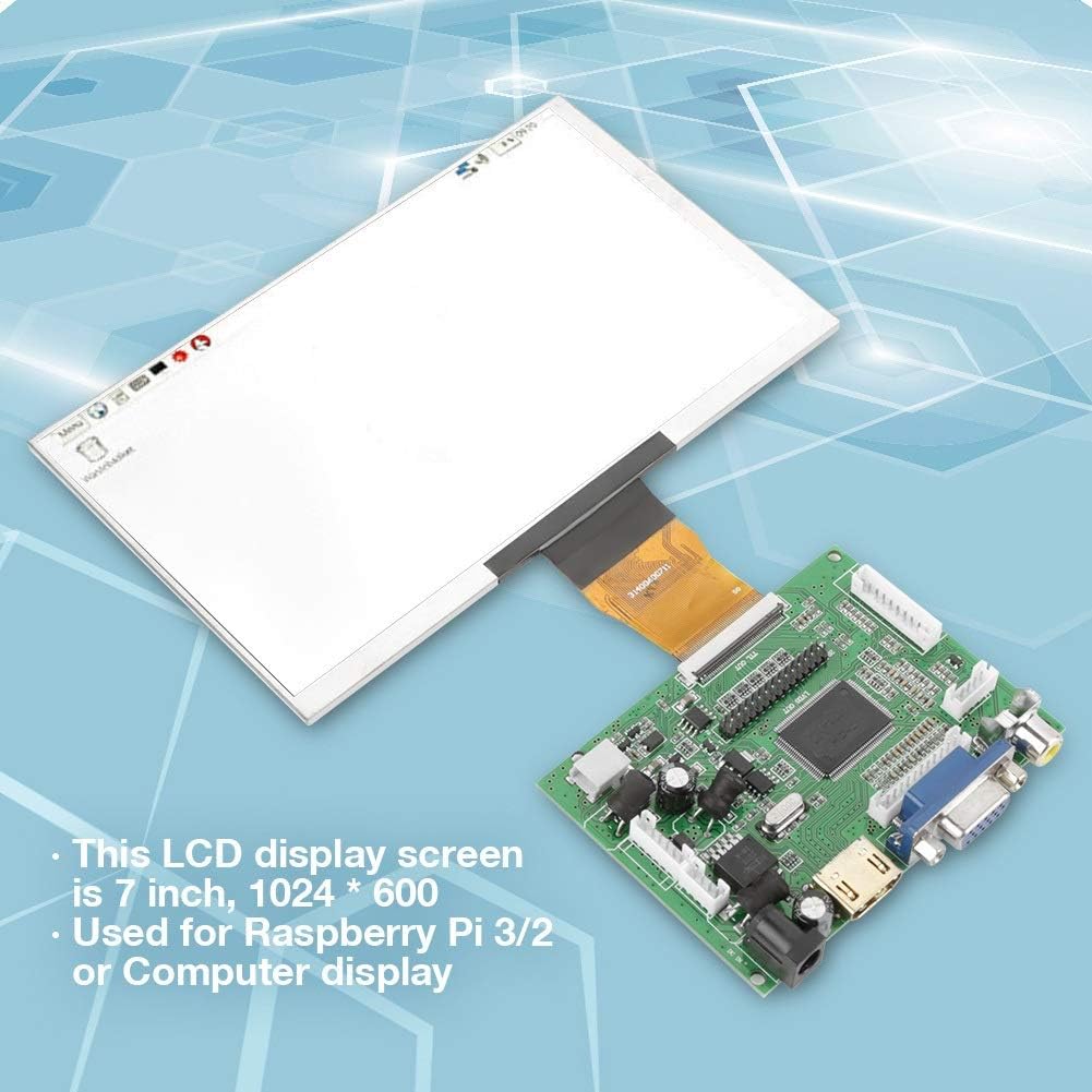 LCD Display Module - BiuZi 7 inch 1024 * 600 HDMI VGA Screen Monitor Kit LCD Controller Board Kit Pack of 2