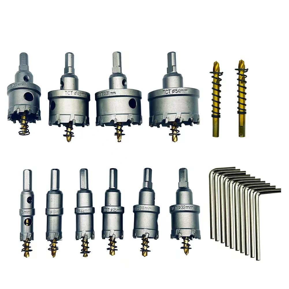 22PCS TCT Hole Saw Kit for Hard Metal, 5/8