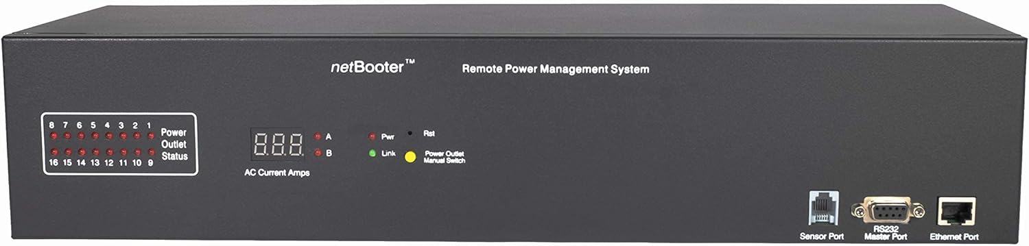 Synaccess NP-1601DU Remote Power Switched PDU, UL-STD TUV Listed, 16 Switched Outlets. Designed and Supported in USA. Control Via HTTP(S), SNMP, Telnet, USB Serial Port