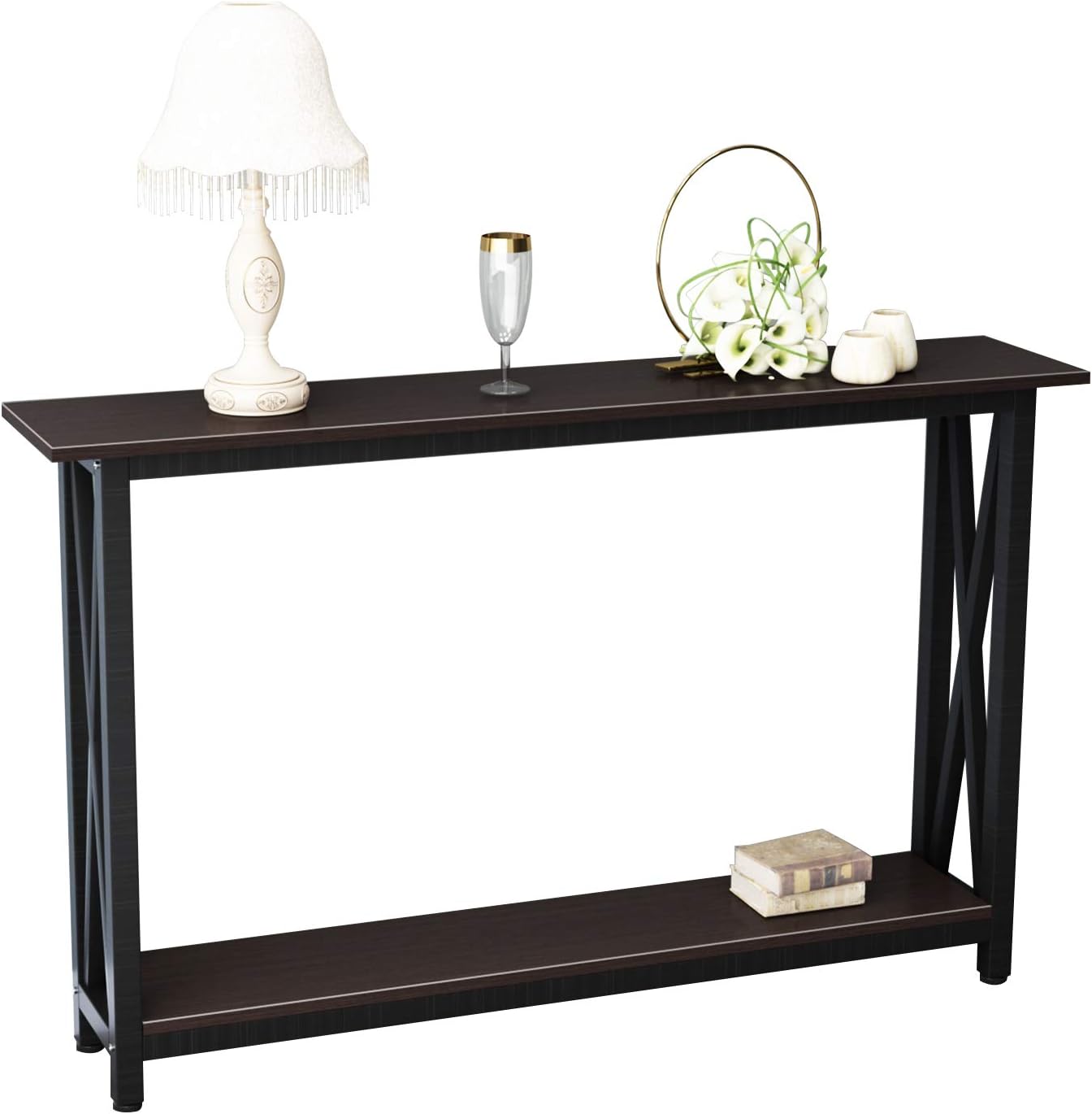 sogesfurniture Entryway Console Sofa Couch Table Sofa Table Console Table for Entryway Accent Wall Table with Shelf for Living Room, Grey BHUS-DX-125