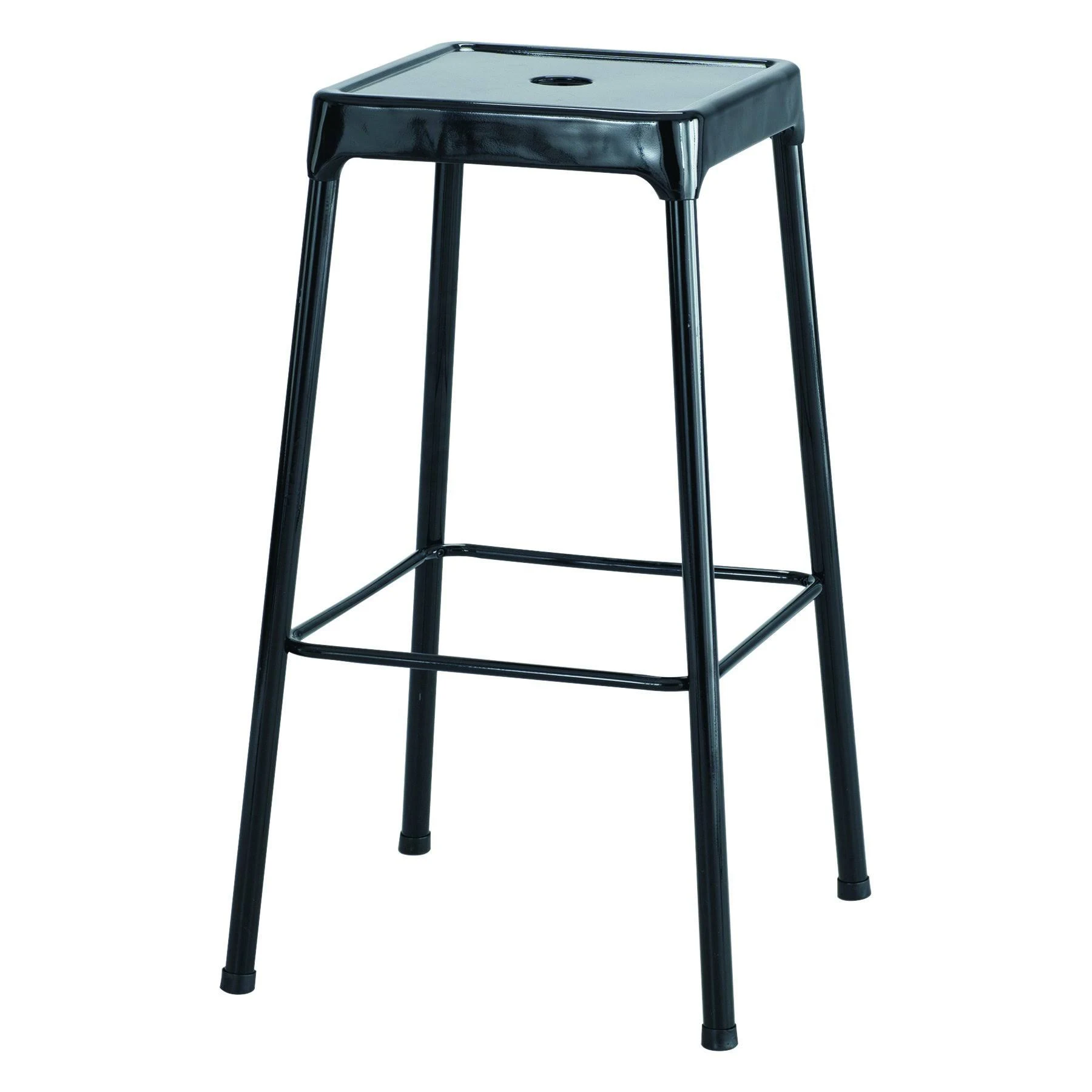 Safco Bar - Stool - square - powder-coated steel - black