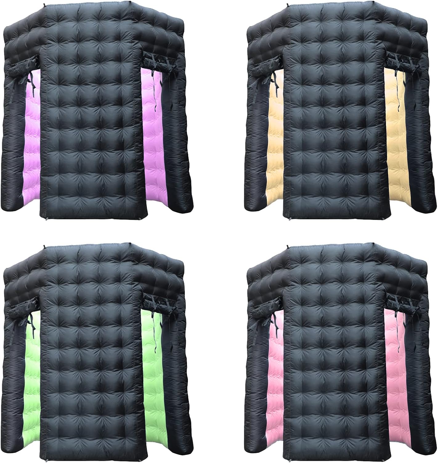 Staelea Octagon Inflatable Photo Booth Backdrop (Black Two Doors, 8.2ft Diameter) Photo Booth Enclosure with Inner Air Blower and Remote Controller for Event, Wedding