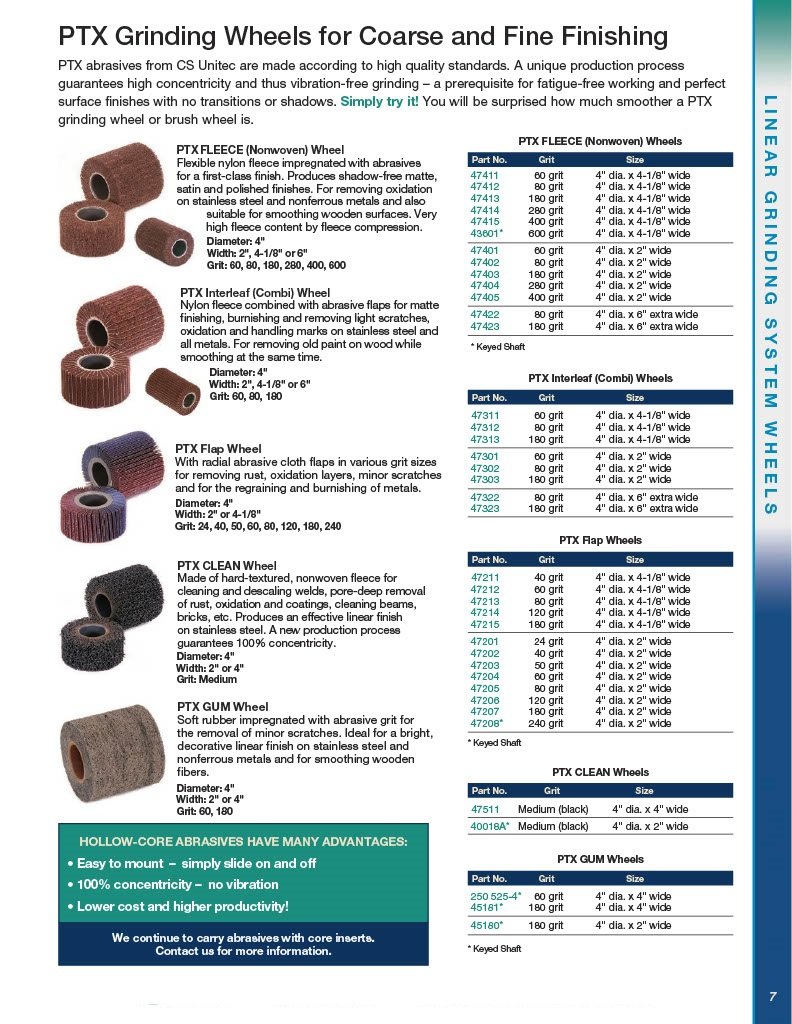 CS Unitec | PTX Gum Wheel | 180 Grit Metal & Wood Finishing Tool Accessory | for PTX 4