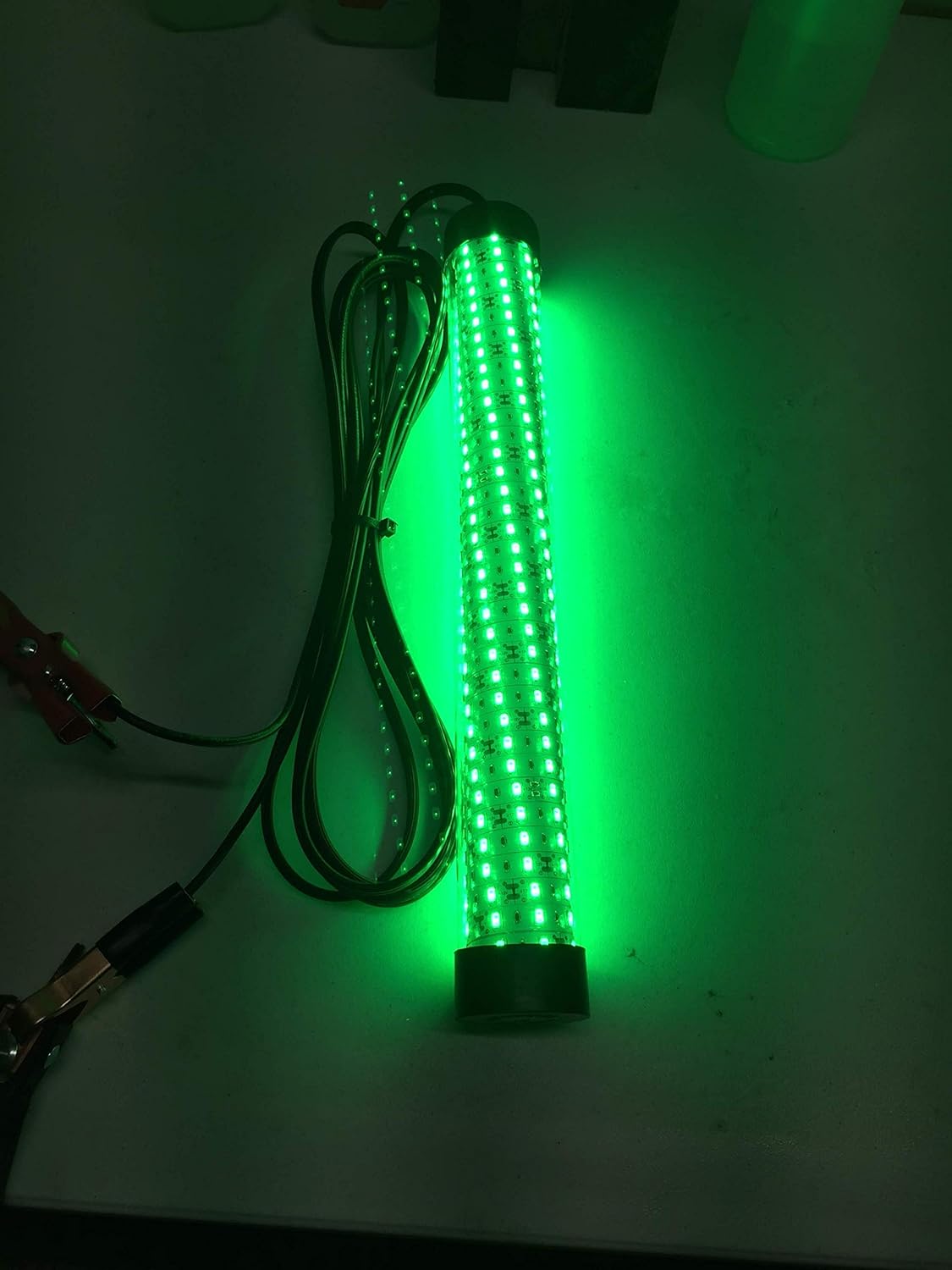 Bright Night Fishing 15,000 Lumen 50 ft Cord Waterproof AC Underwater Fishing Light Green LED Submersible Dock Light