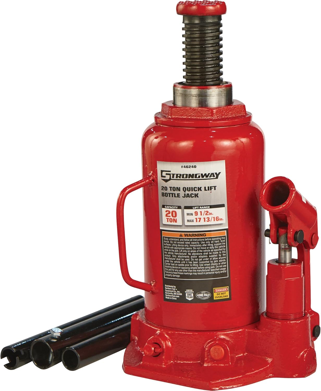 Strongway 20-Ton Hydraulic Quick Lift Bottle Jack