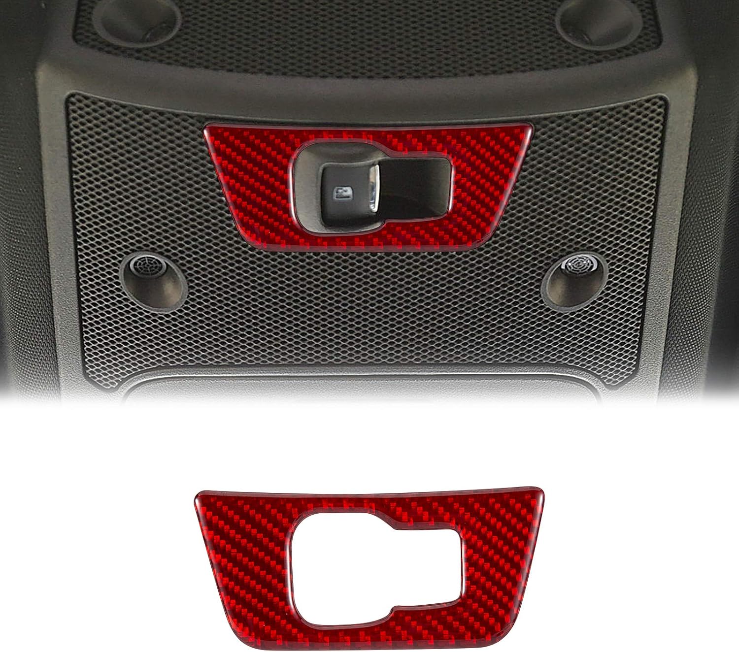 LANZMYAN Compatible with Skylight Control Panel Sticker Carbon Fiber Skylight Switch Frame Trim Cover Interior Accessories for Ford F150 2015 2016 2017 2018 2019 2020 Red