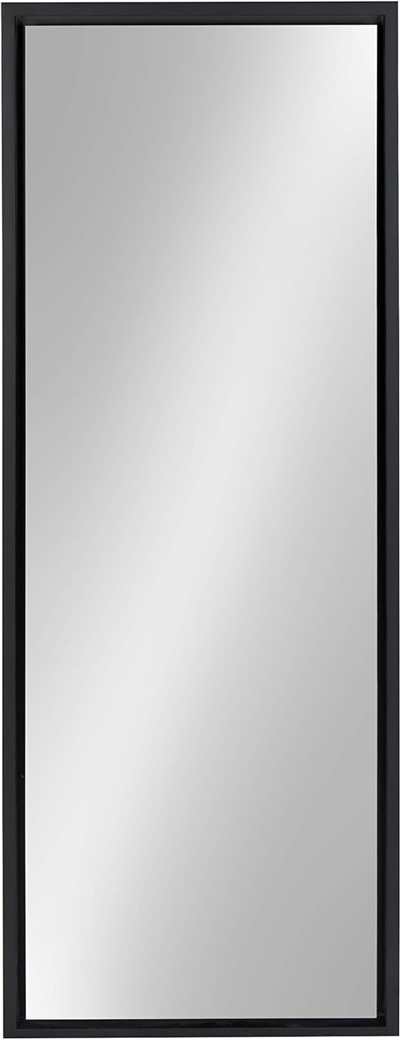 Kate and Laurel Evans Wood Framed Wall Panel Mirror, 16x48, Black