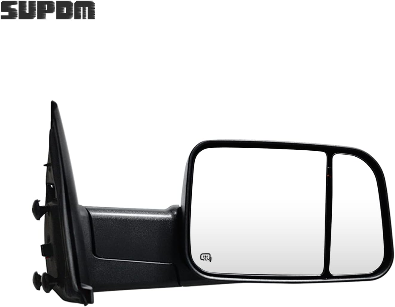 SUPDM Pair Towing Mirrors fit 02-08 for Dodge Ram 1500 03-09 for Dodge Ram 2500 3500 with Turn Signal Light Power Heated Black Housing Set Left+Right