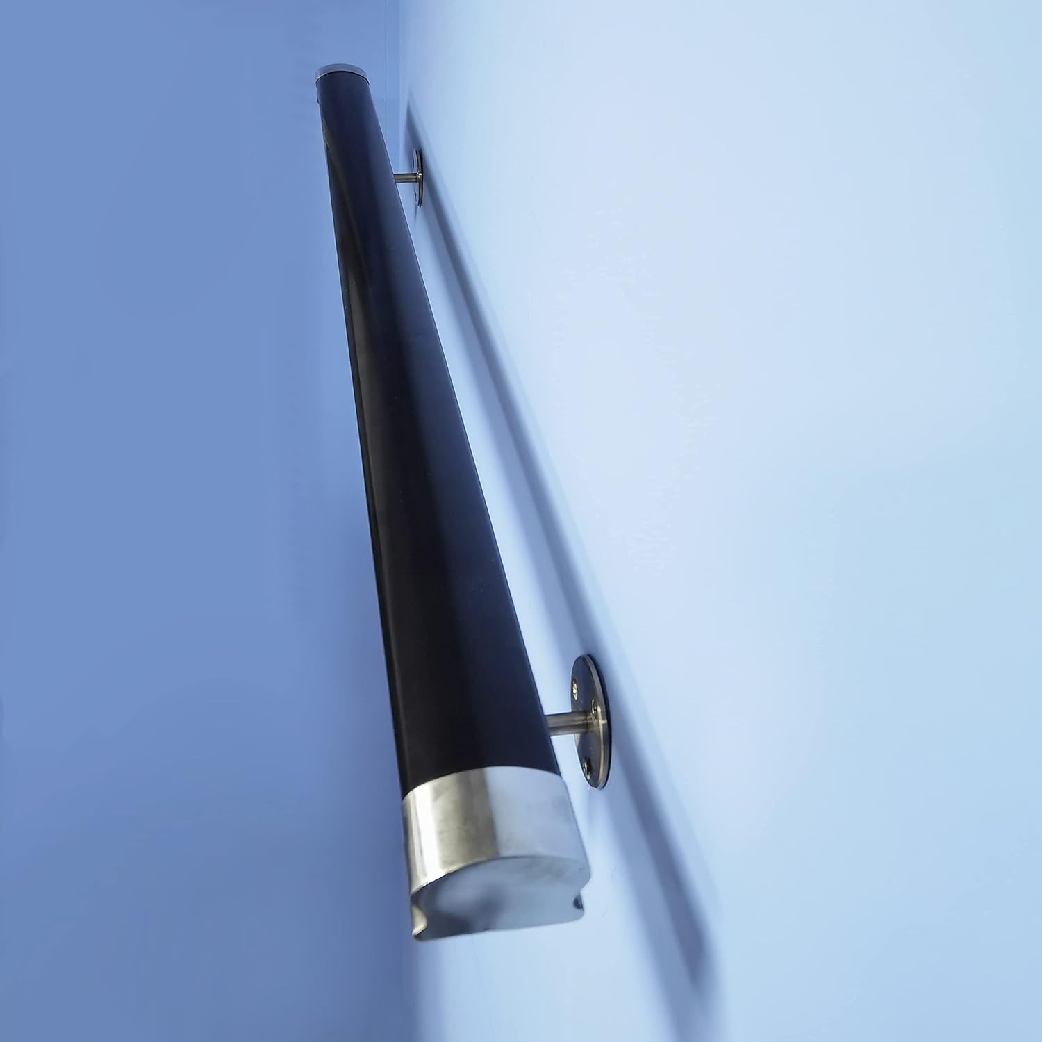 Classic Wall Mount Handrail Including 3pcs Stainless Steel Rail Brackets, Easy Installation PVC Handrail Railing, Camel, 6FT Pack of 2