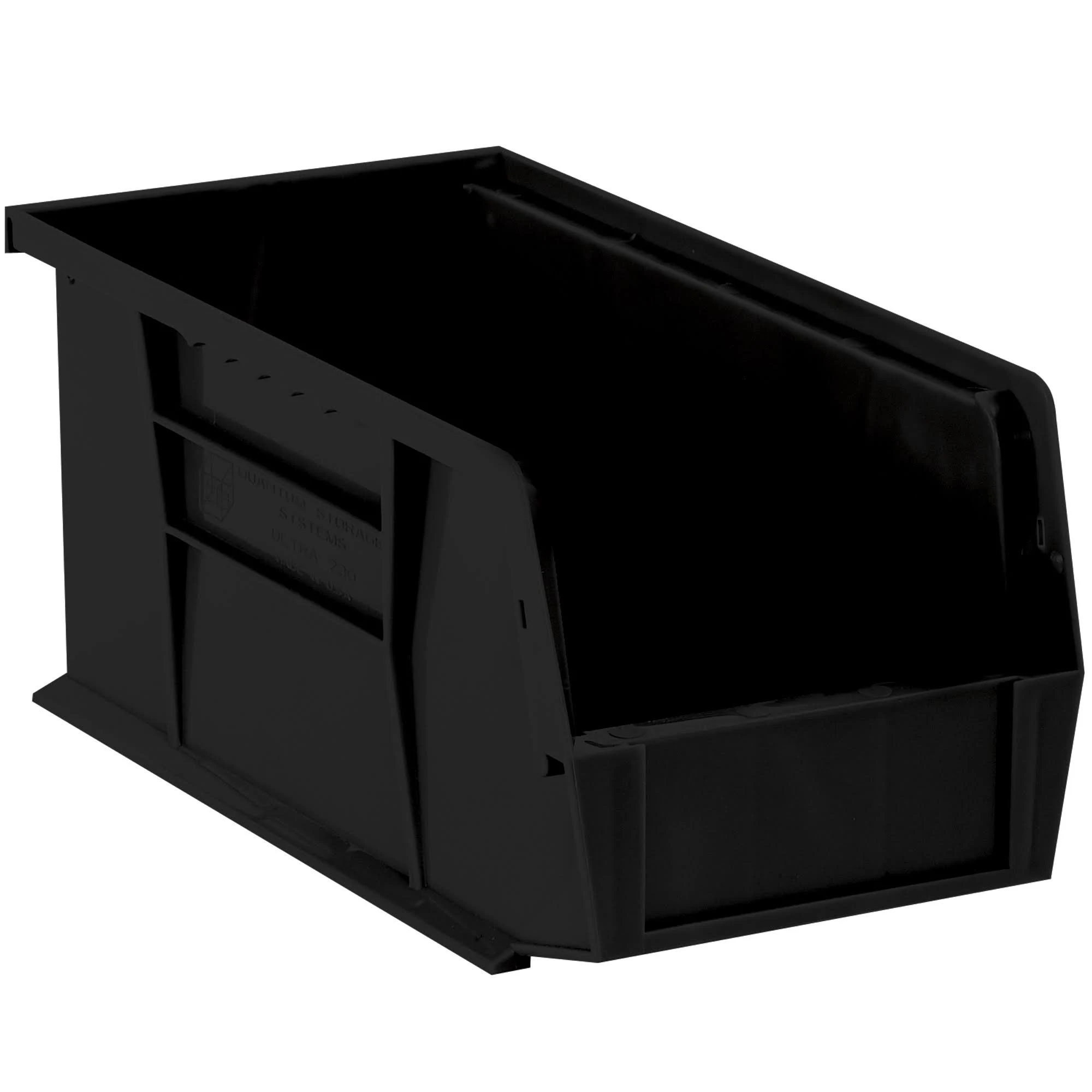 Box Partners BINP1611K 16 in. x 11 in. x 8 in. Black Plastic Stack u0026 Hang Bin Boxes