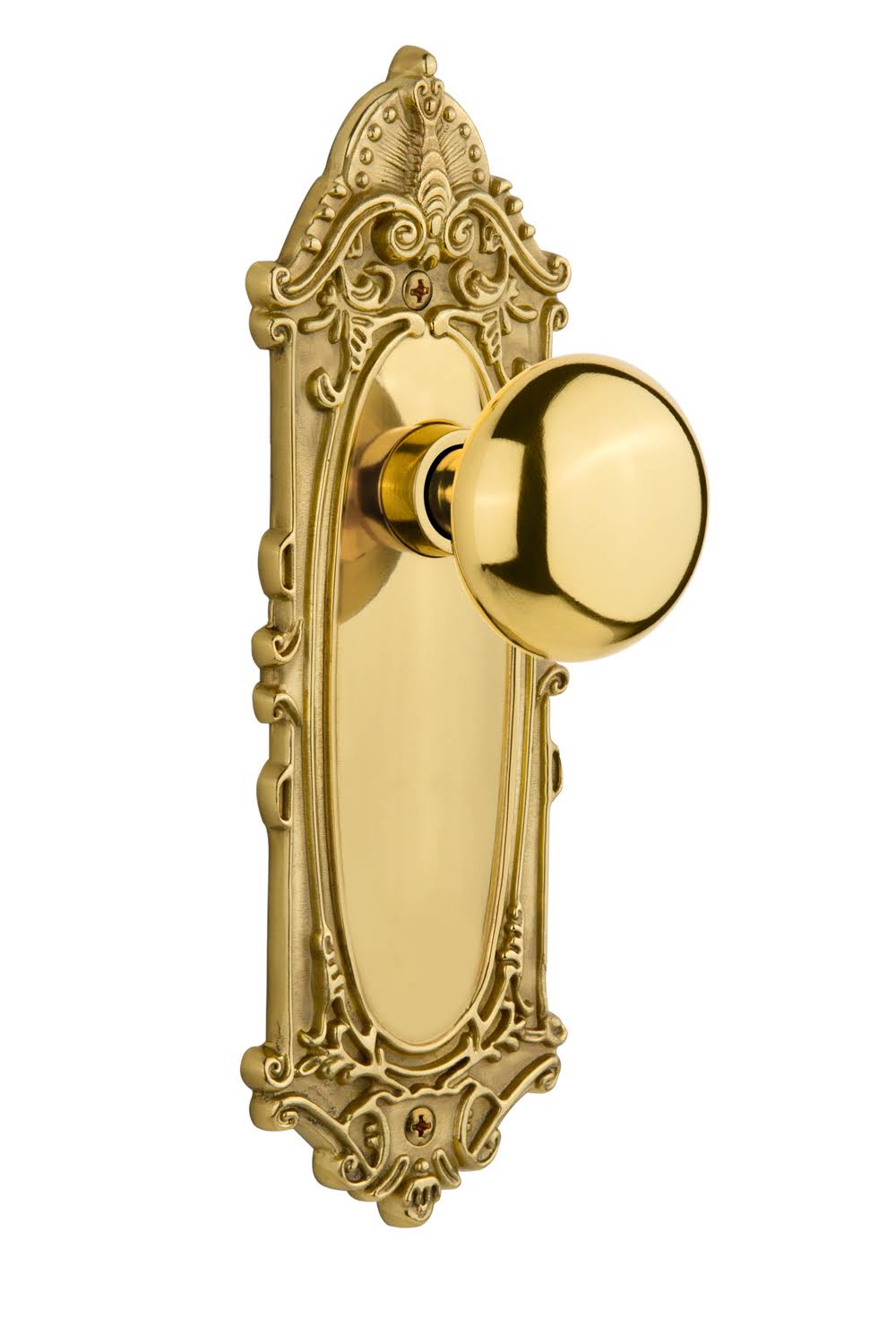 Nostalgic Warehouse 702829 Victorian Plate Double Dummy New York Door Knob, Unlacquered Brass