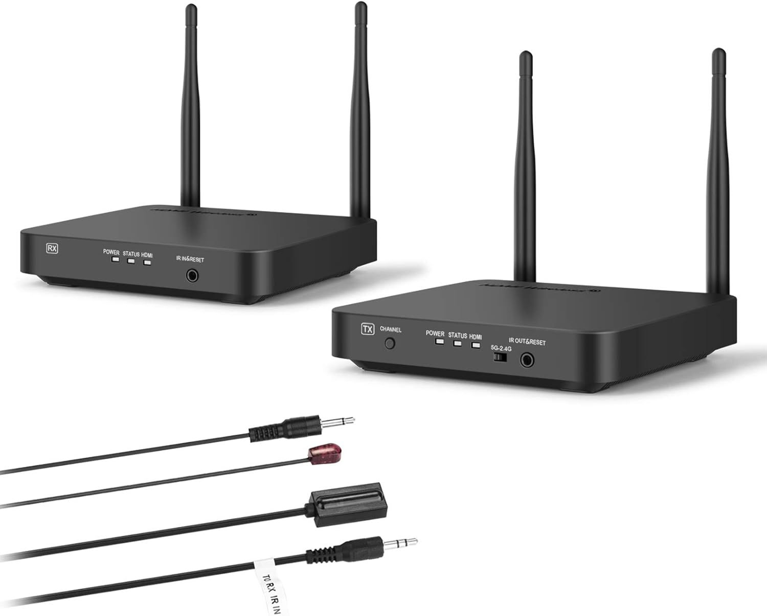 Wireless HDMI Extender with Loop Out, WiFi Transmitter and Receiver Kit 328ft (100m) Low Latency Support 1080p@60Hz with IR Passback for Projector Church Monitor Home Theater