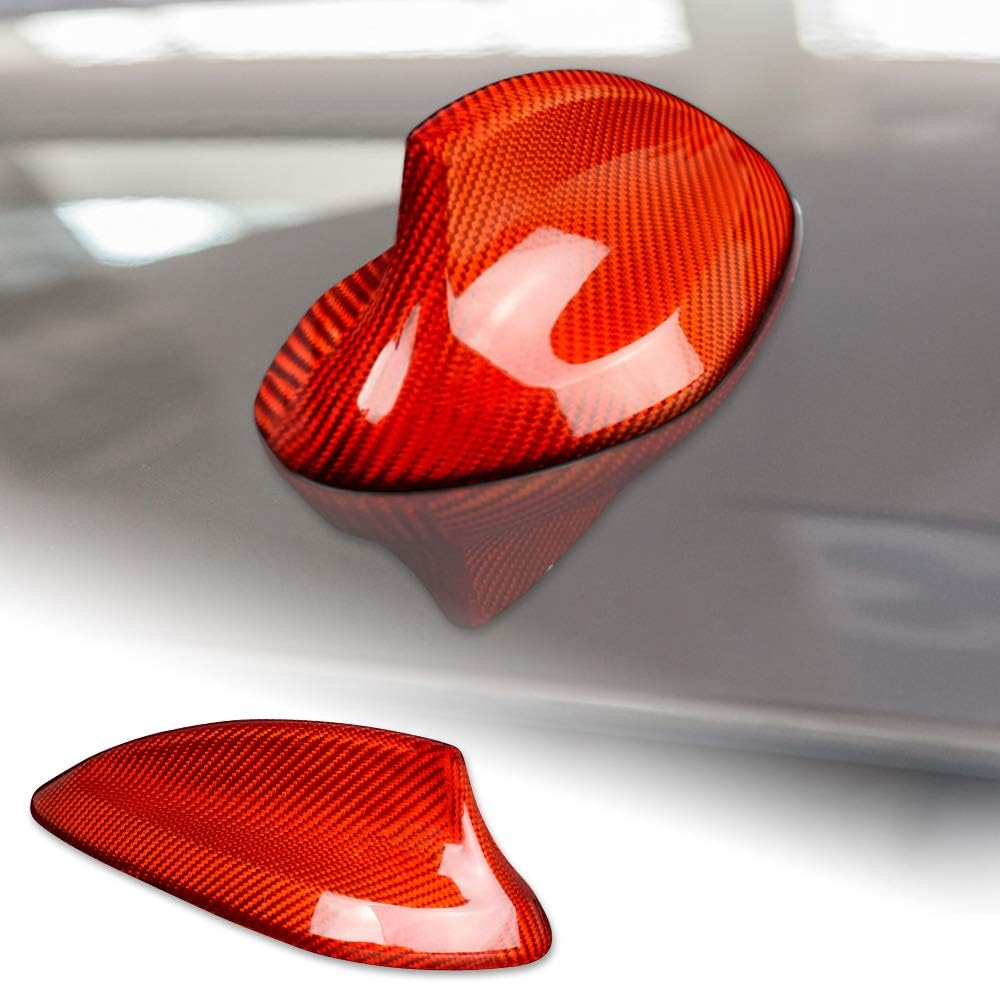 AIRSPEED Carbon Fiber Car Shark Fin Antenna Cover Radio Signal Base for BMW F22 F87 M2 F30 F35 F80 M3 G20 F32 F36 F82 M4 G30 G38 F90 M5 G11 G12 Accessories (Black) Pack of 2