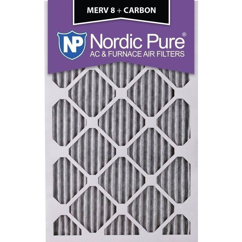 18x25x1 Pleated MERV 8 Plus Carbon AC Furnace Air Filters Qty 6