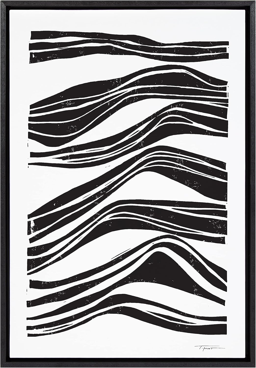 Kate and Laurel Sylvie Abstract Waves Framed Canvas by Statement Goods, 23x33, Natural Pack of 2