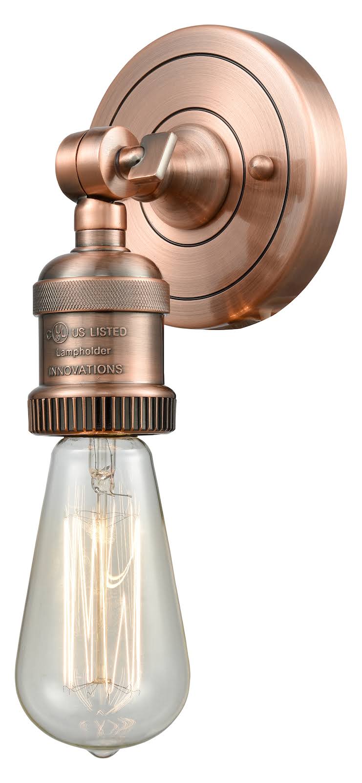 Innovations Lighting Bare Bulb 1 Light Sconce 202 AC LED (Antique Copper)