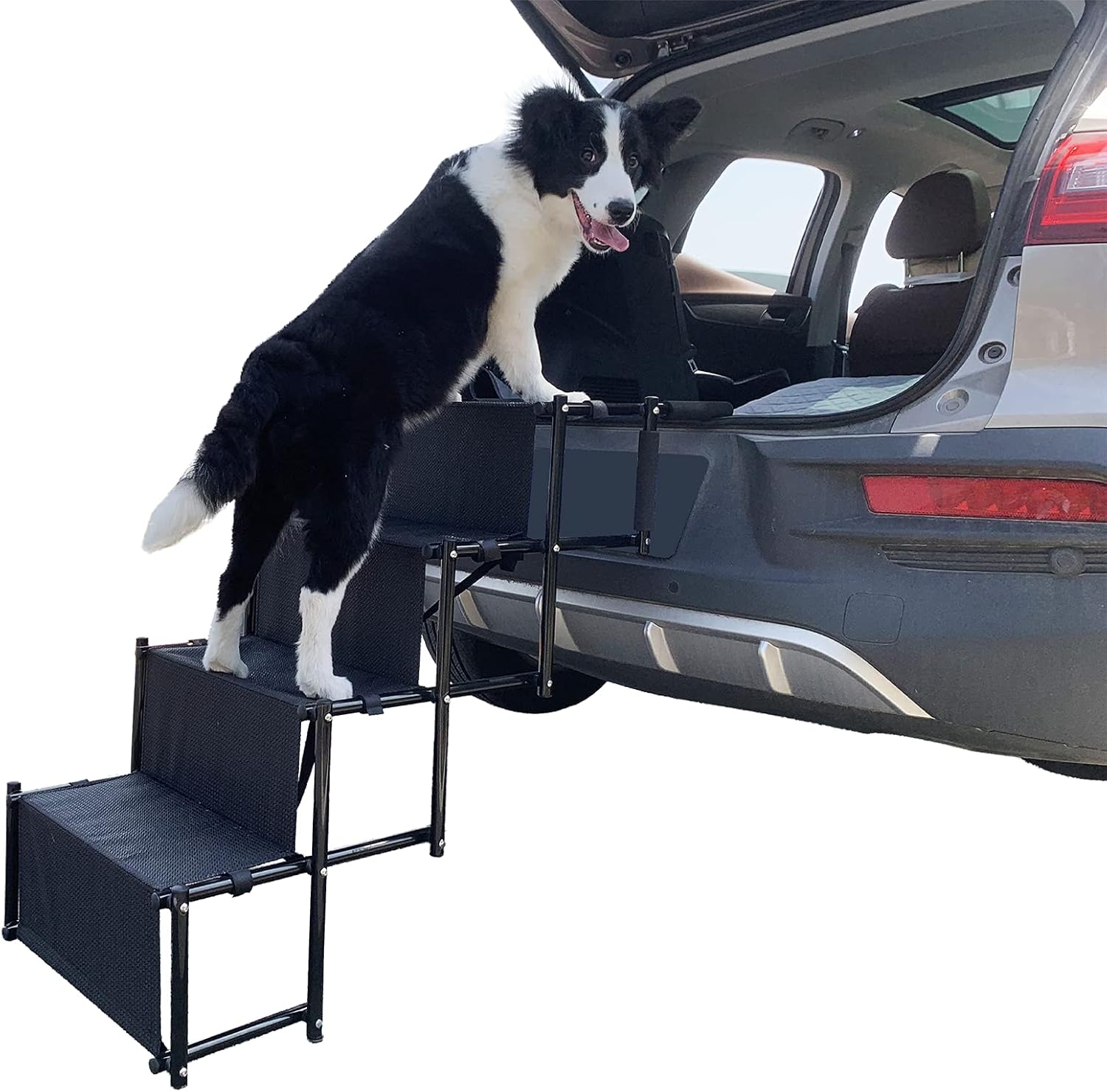 YEP HHO 4/5 Steps Upgraded Folding Pet Stairs Ramp Lightweight Portable Cat Dog Ladder with Waterproof Surface Great for Cars Trucks SUVs Pack of 2