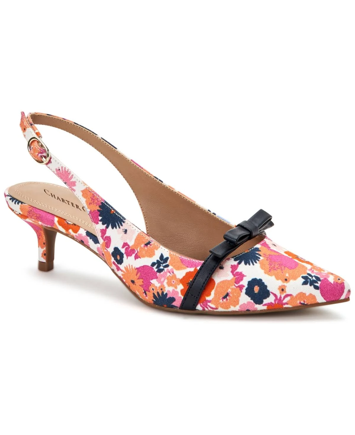Charter Club Gilaa Slingback Pumps, Created for Macy&s - Navy Floral