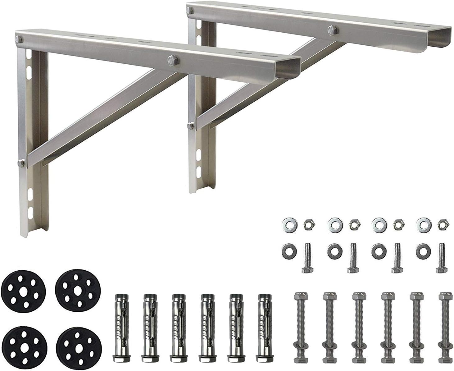 JEACENT Wall Mounting Bracket for 9000-36000 Btu Condenser Ductless Mini Split Air Conditioner Heat Pump Systems, Rust Free Aluminium Alloy Support Brackets
