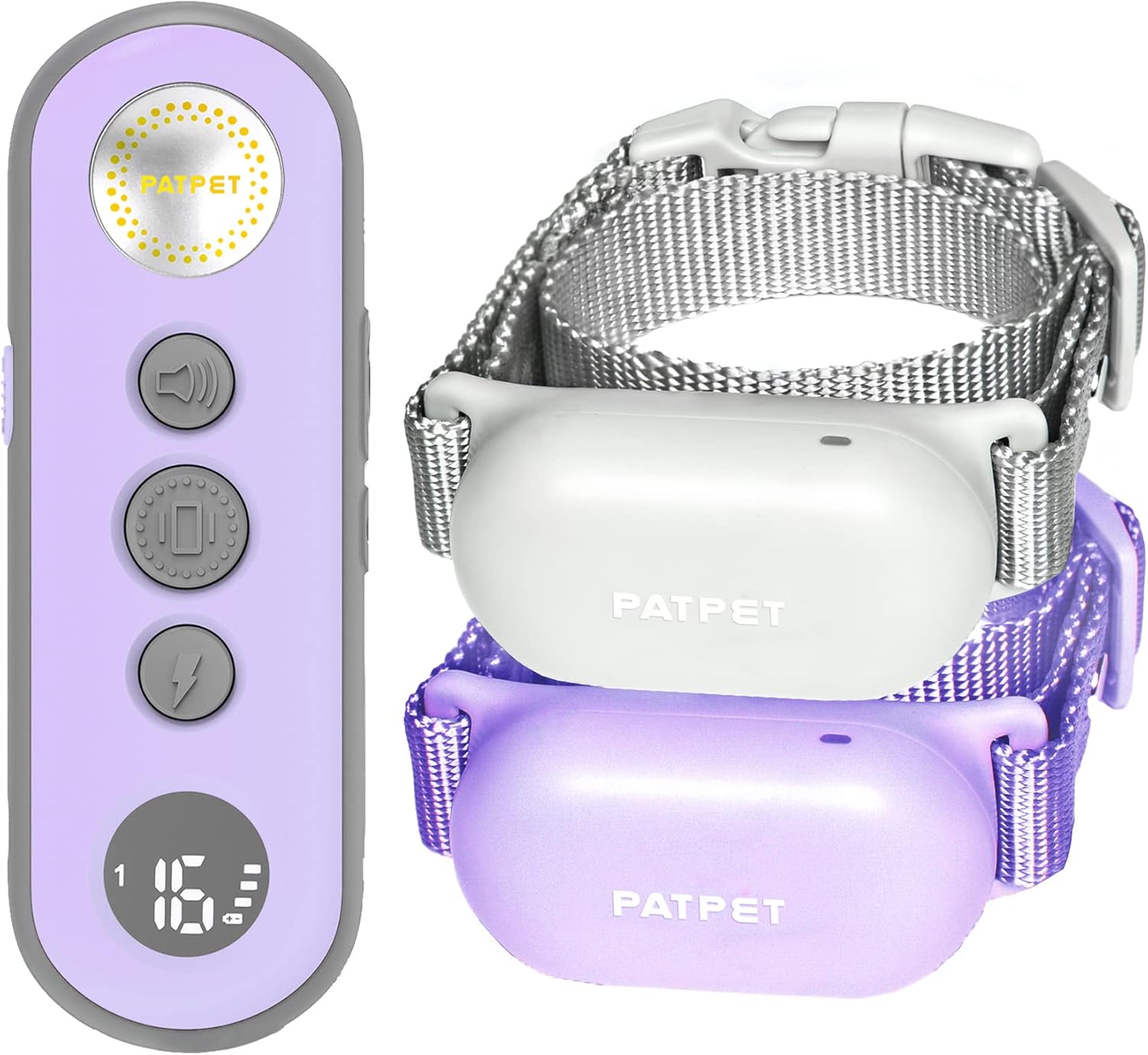 PATPET Dog Training Collar, Rechargeable IPX7 Waterproof Dog Shock Collar with Remote for 8 to 110 lbs Medium Large Dogs 2 Packs Pack of 2