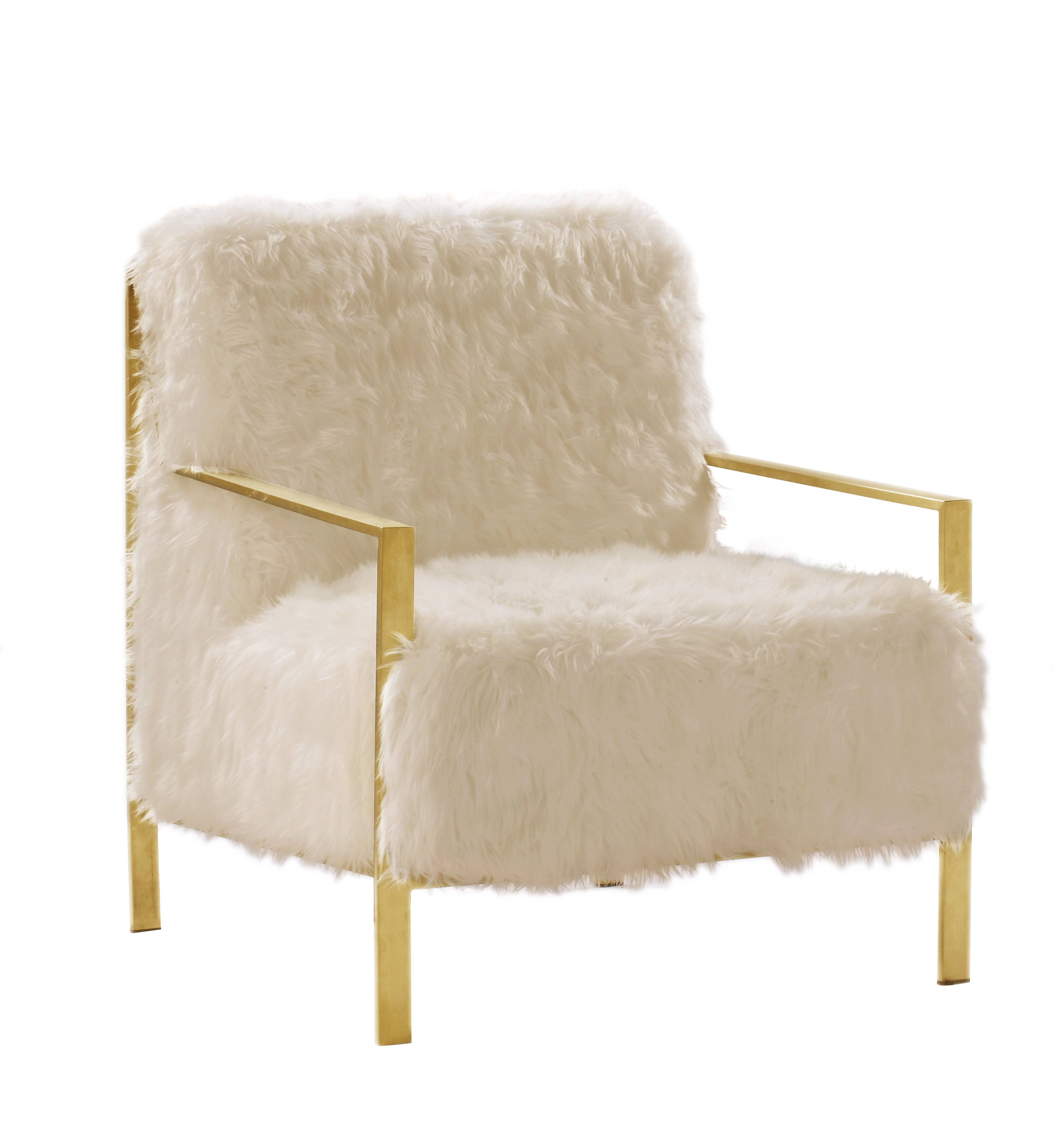 Chic Home Bayla Modern Beige Faux Fur Accent Side Chair
