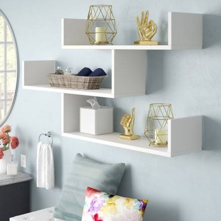 Mckenny 3 Piece Accent Shelf Ivy Bronx Finish: White