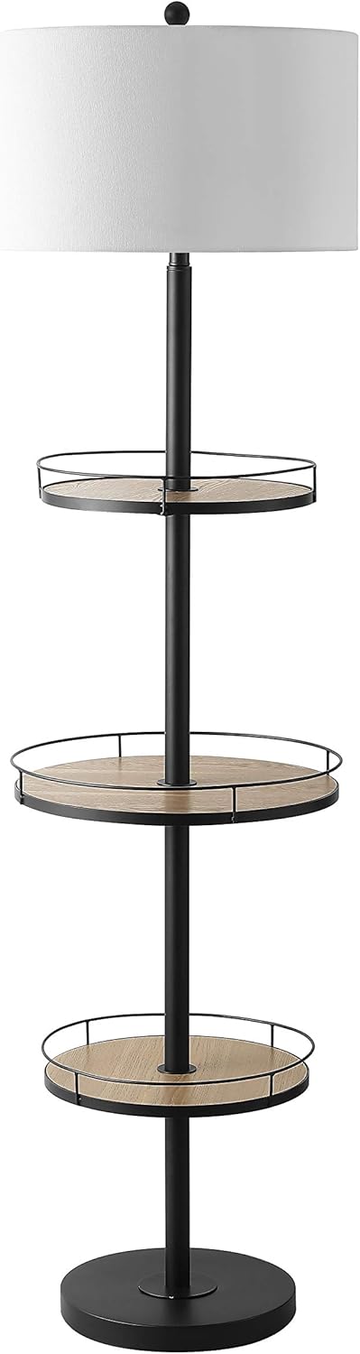 Safavieh FLL4078A Lighting Bello 3-Shelf Matte Black 65-inch (LED Bulb Included) Floor Lamp