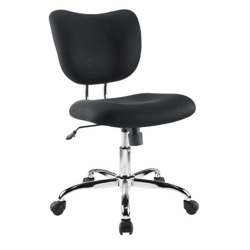 Brenton Studio Jancy Mesh Fabric Low-Back Task Chair, Black/Chrome