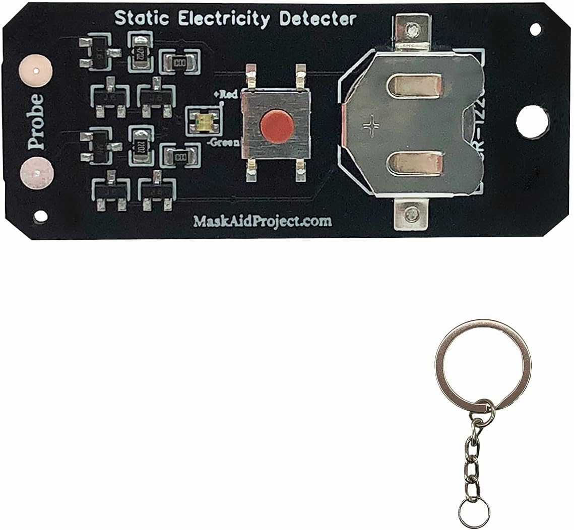 LFHUKEJI Car Body Metal Chemical Fiber Products Surface Static Electricity Detector,Portable Static Electricity Test Card,Mask Quality Test Detector