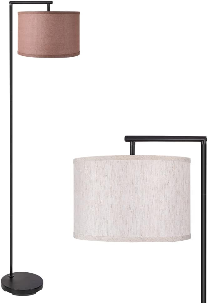 Tootoo Star Modern Floor Lamp for Living Room, Standing Lamp with 2 Lamp Shades for Bedroom, Living Room, Office, Black