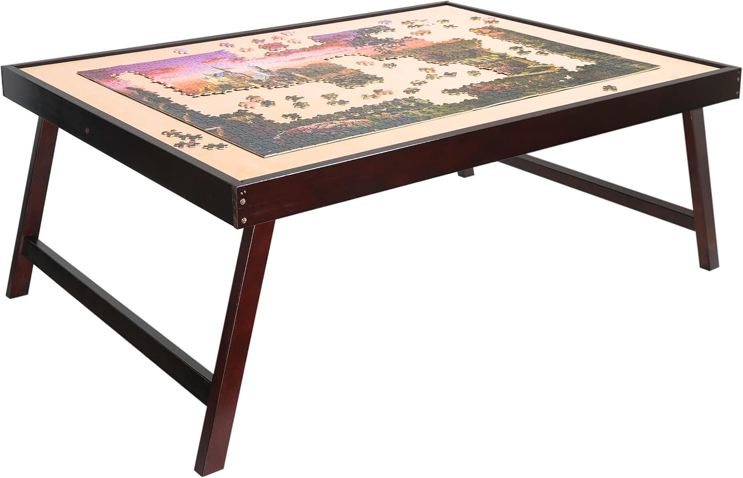 LAVIEVERT Wooden Jigsaw Puzzle Table Puzzle Board, Large Portable Tilting Table with Folding Legs & Non-Slip Surface for Games & Puzzles Up to 1,500 Pieces