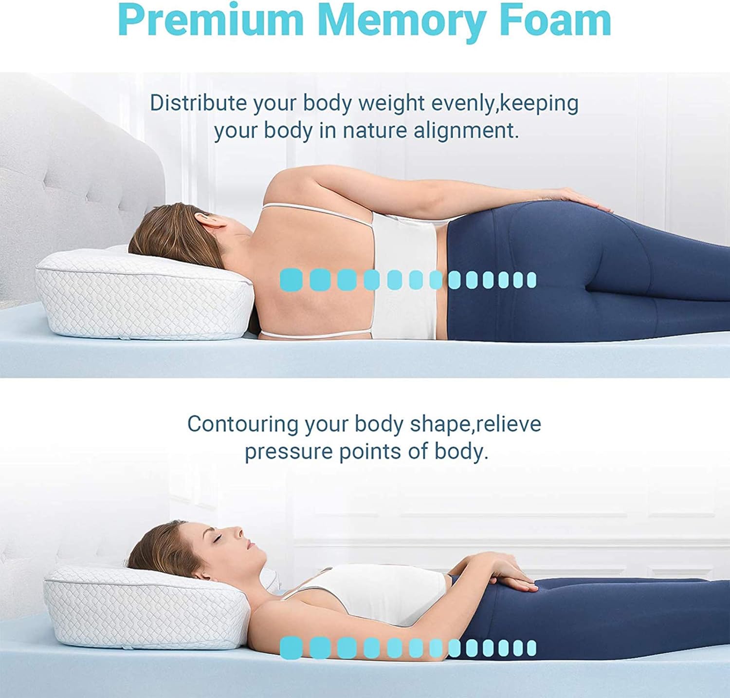 RECCI 2.5 Inch Twin Mattress Topper, Gel Infused Memory Foam Mattress Topper, Pressure Relieving Mattress Topper for Back Pain, Cooling & Breathable, CertiPUR-US Certified, Twin Size Pack of 2