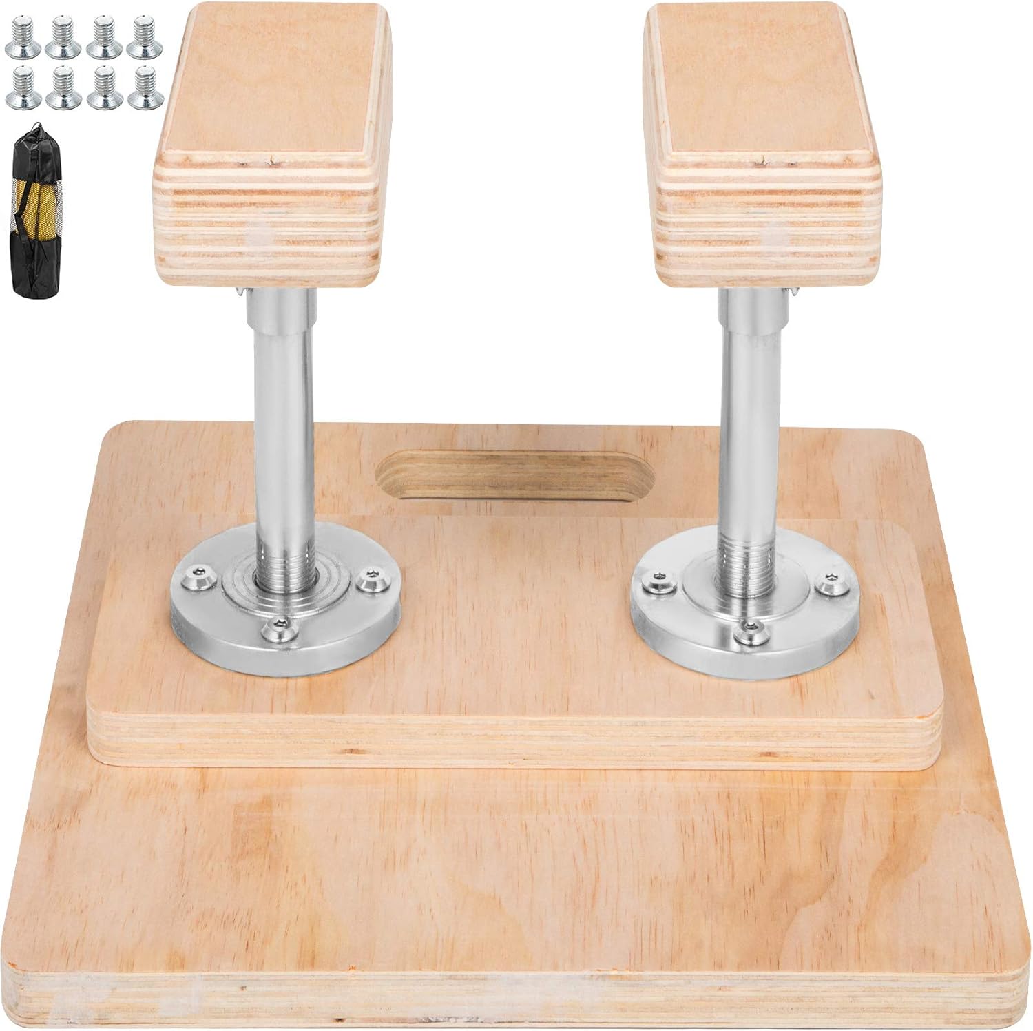 Happibuy 8'' Height Fixed Handstand Canes，Gymnastics Inversion Yoga Balance Trainer，Wood Hand Stand Cane with 16''X16'' Base for Yoga Gymnastic Feet Up Training Pack of 2