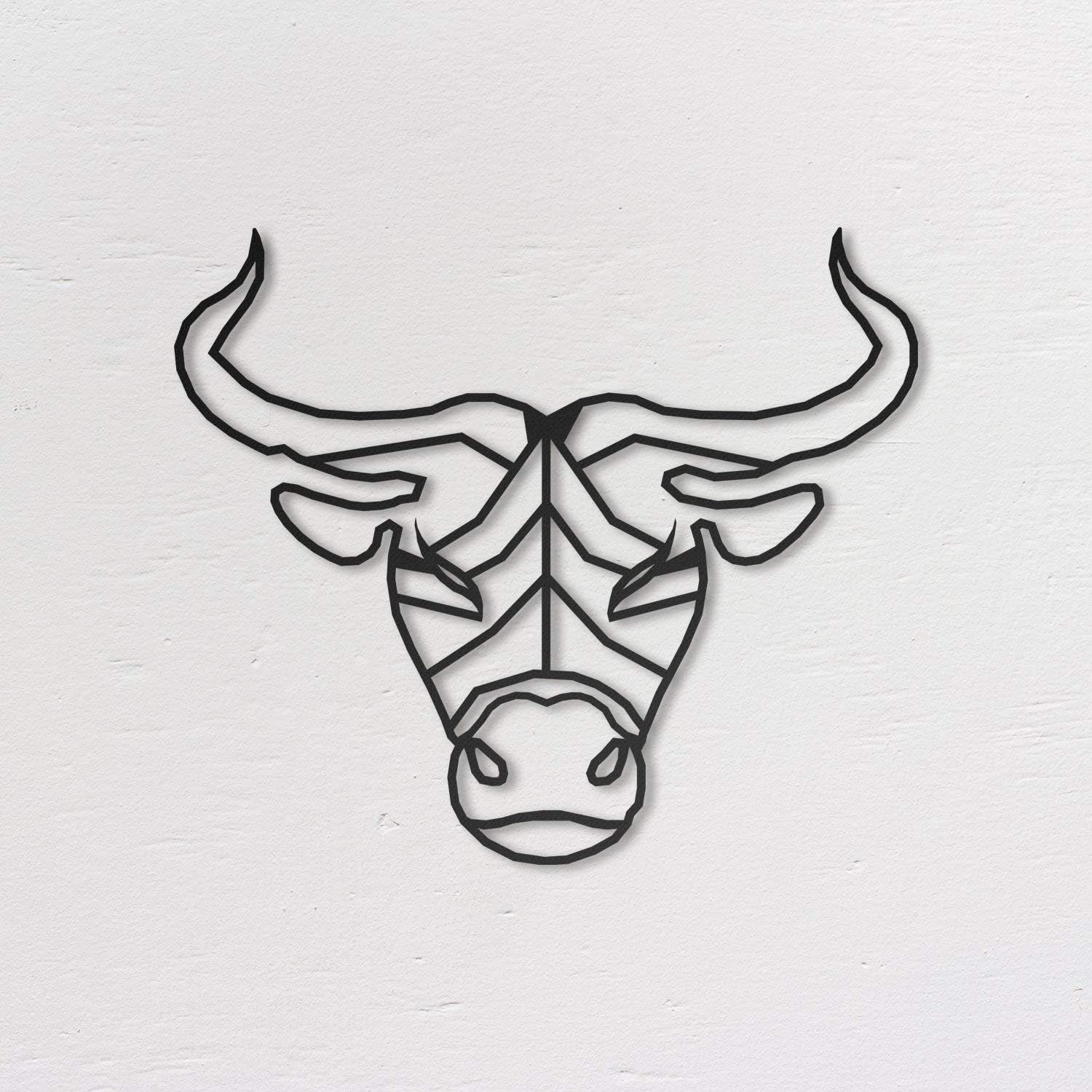 Northshire Metal Wall Decor, Taurus, Decorative Boho Art for Living Room, Bathroom, Kitchen, or Bedroom, Modern Black Hanging Decorations, Minimalistic