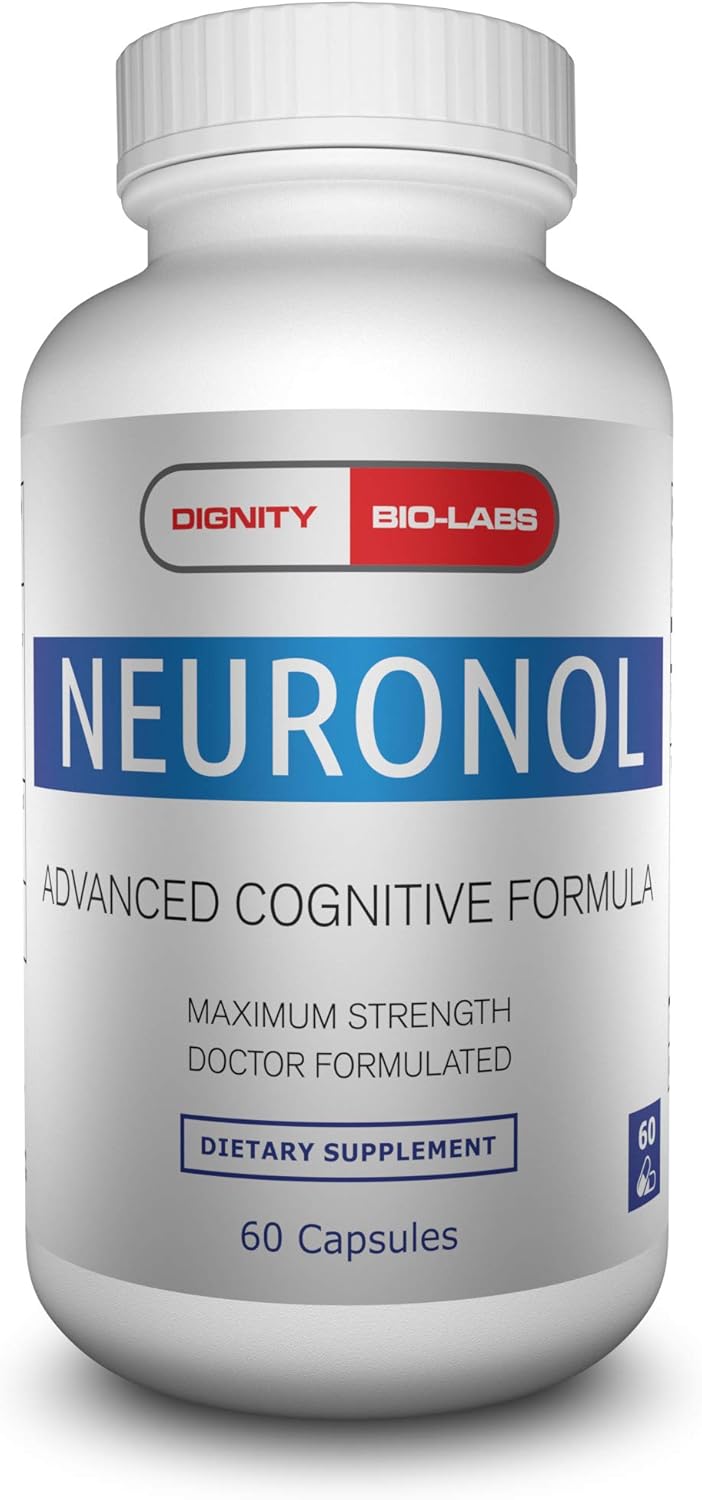 Neuronol by Dignity Bio-Labs: Brain Health Formula for Memory Support, Focus, Clarity, and Concentration - #1 Nootropic formulated w/Dmae, Bacopa Monnieri, Ginkgo Biloba & More. Pack of 2