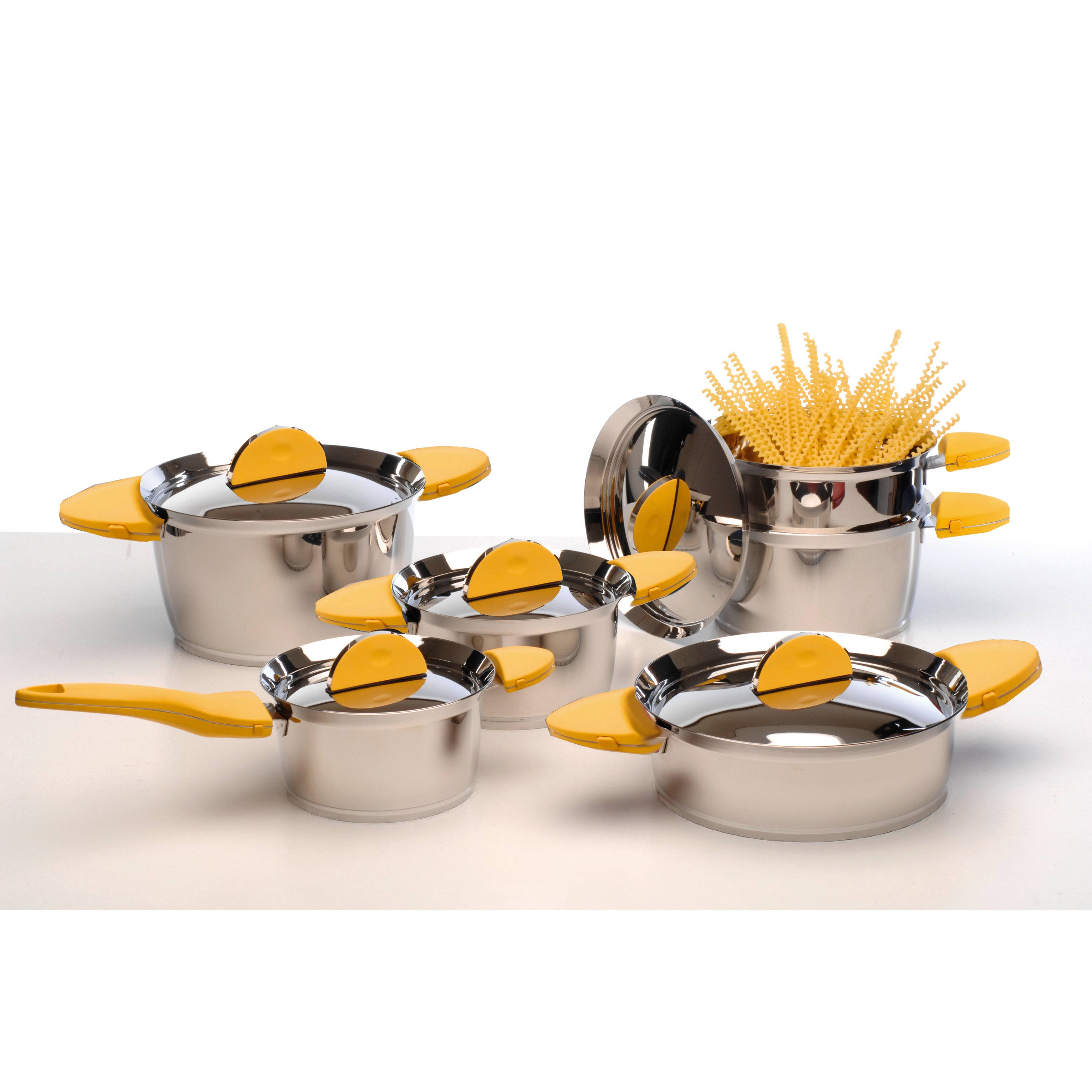 BergHOFF Stacca 11-Piece Cookware Set, Yellow
